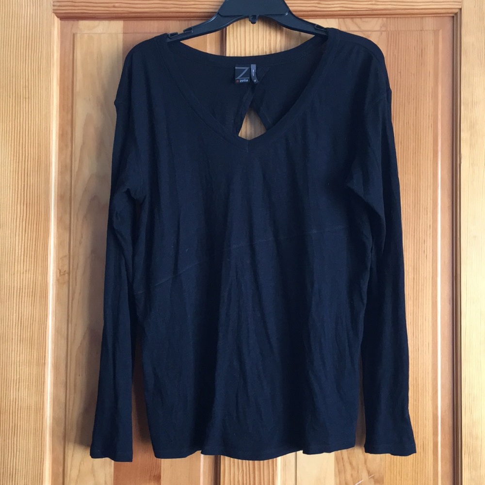 Zella Black Open Back Long Sleeve